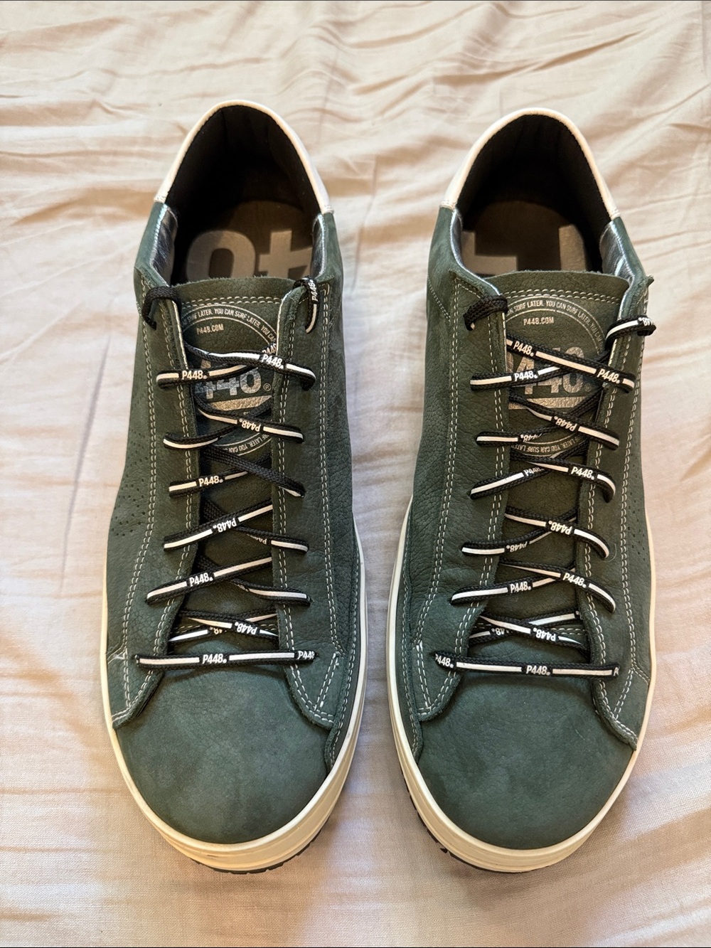 Men's P448 Green Suede Low-Top Sneakers (EU 48 / US 14)